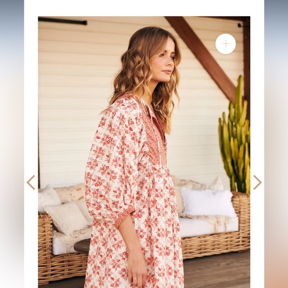 Free People Hazy Maisy Floral Cottage Core Bohemian Prairie Maxi Dress Small - Picture 8 of 14